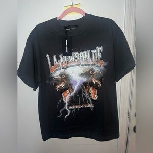 Black Graphic Homme Femme Tee NWT